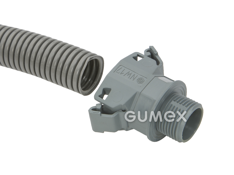 NORDUC A 183 P, für Rohrschützer 17mm, Außengewinde PG16, IP65, PA6, grau, 